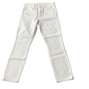 MOTHER - The Locker Crop, Women's Bright White Straight Leg Jeans